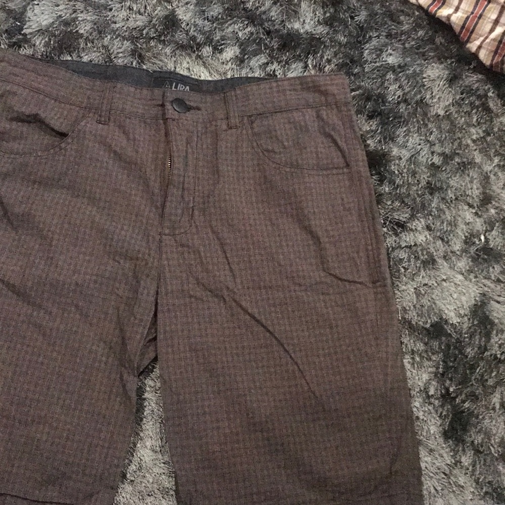 Brown checkered shorts